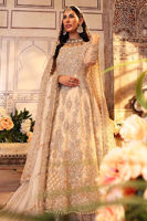 Pakistani Off-White Hand-Worked Net Bridal Gown (3-Piece) - Image 8