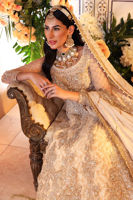 Pakistani Off-White Hand-Worked Net Bridal Gown (3-Piece) - Image 9