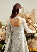 Silver Ivory Embroidered Net Bridal Gown (2-Piece) - Image 4
