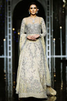 Almond Embroidered Net Gown (2-Piece) - Image 2