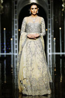 Almond Embroidered Net Gown (2-Piece) - Image 3