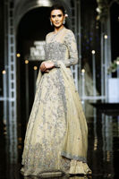 Almond Embroidered Net Gown (2-Piece) - Image 5