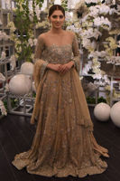 Almond Embroidered Net Bridal Gown (2-Piece) - Image 2