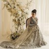 Ivory Embellished Net Silk Bridal Gown (2-Piece) - Image 7