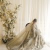 Ivory Embellished Net Silk Bridal Gown (2-Piece) - Image 8