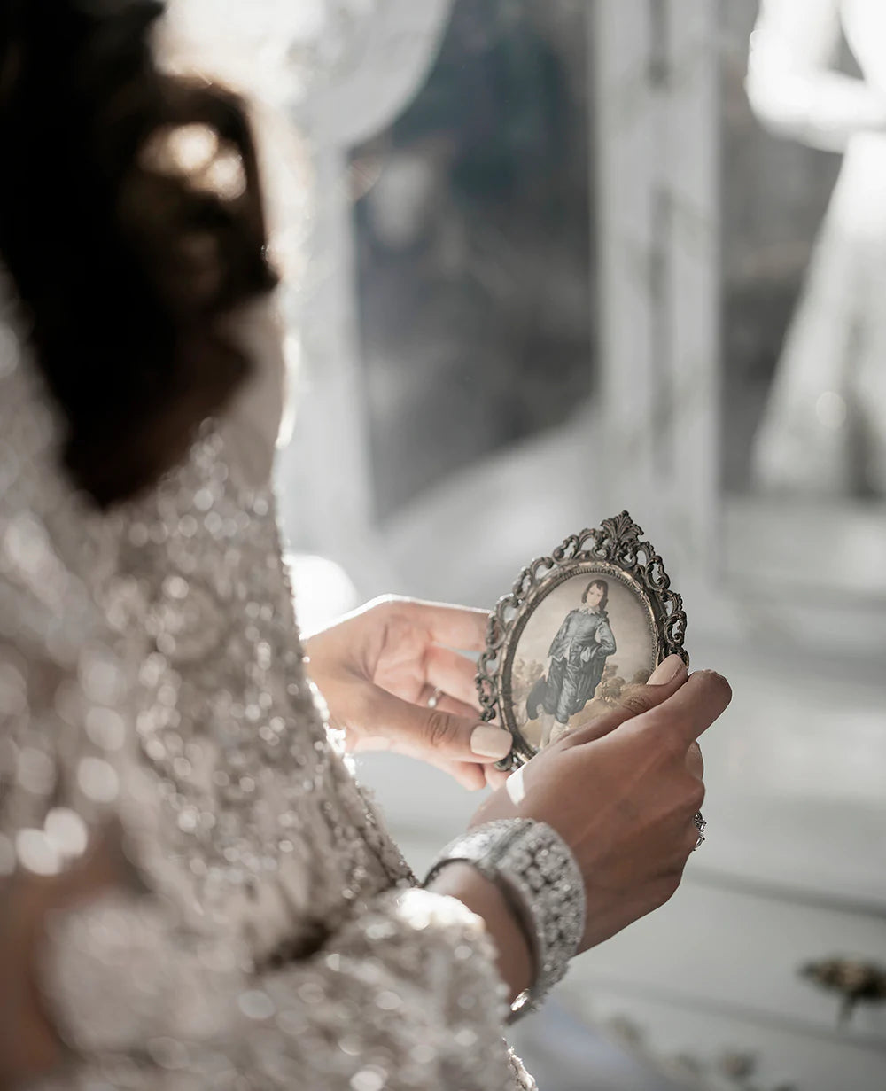 Ivory Embellished Net Bridal Gown (2-Piece) - Image 6