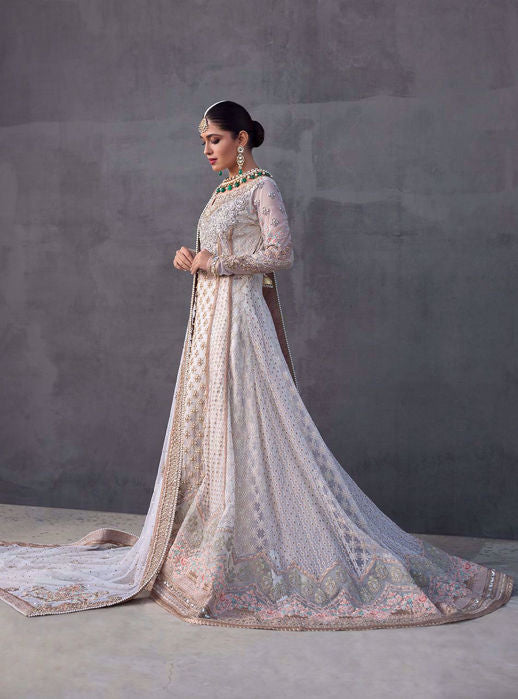 Ivory Embroidered Net Bridal Gown (2-Piece) - Image 4