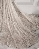 Pakistani Ivory Embroidered Net Bridal Gown (2-Piece) - Image 8