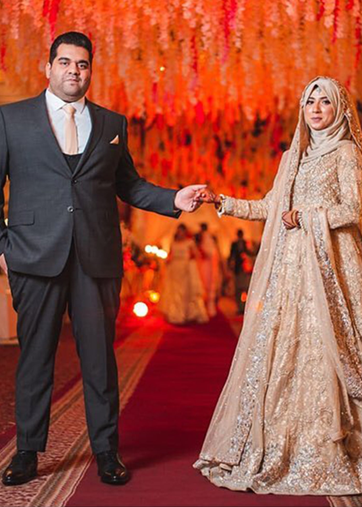 Ivory Embellished Net Silk Bridal Gown (2-Piece) - Image 2