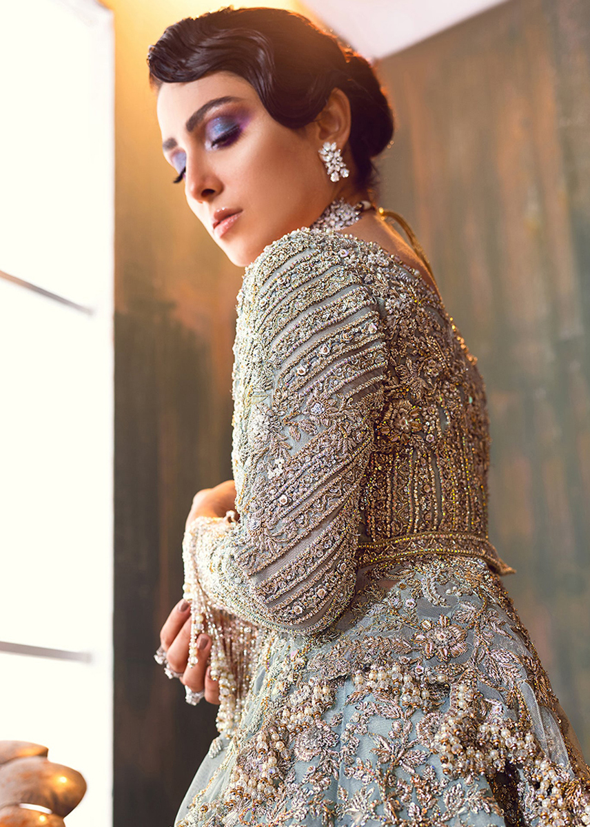 Ivory Embellished Net Bridal Gown (2-Piece) - Image 1