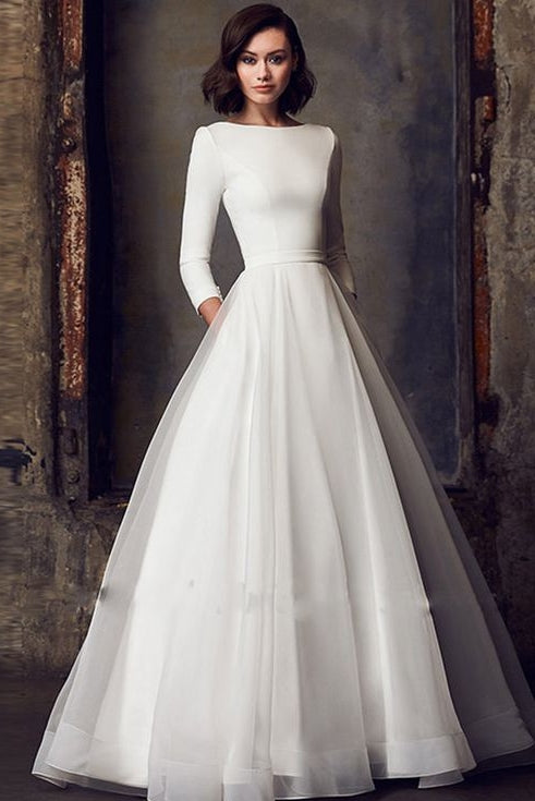 Pakistani Ivory Organza A-Line Bridal Gown (1-Pc) - Image 1