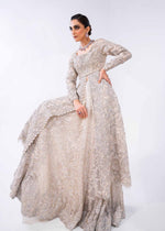 Pakistani Ivory Embroidered Organza Gown Dress (2-Piece) - Image 10