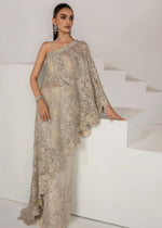 Ivory White Embroidered Net Gown (3-Piece) - Image 2