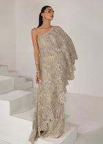 Ivory White Embroidered Net Gown (3-Piece) - Image 4