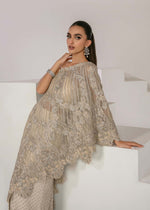 Ivory White Embroidered Net Gown (3-Piece) - Image 5