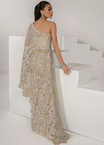 Ivory White Embroidered Net Gown (3-Piece) - Image 6