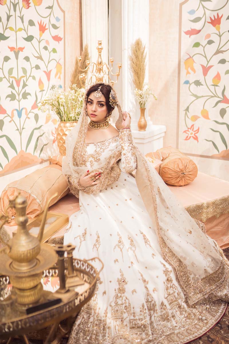 Ivory Embellished Raw Silk Bridal Maxi (2-Piece) - Image 4