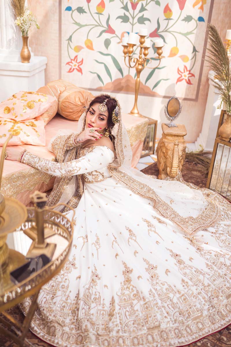 Ivory Embellished Raw Silk Bridal Maxi (2-Piece) - Image 5