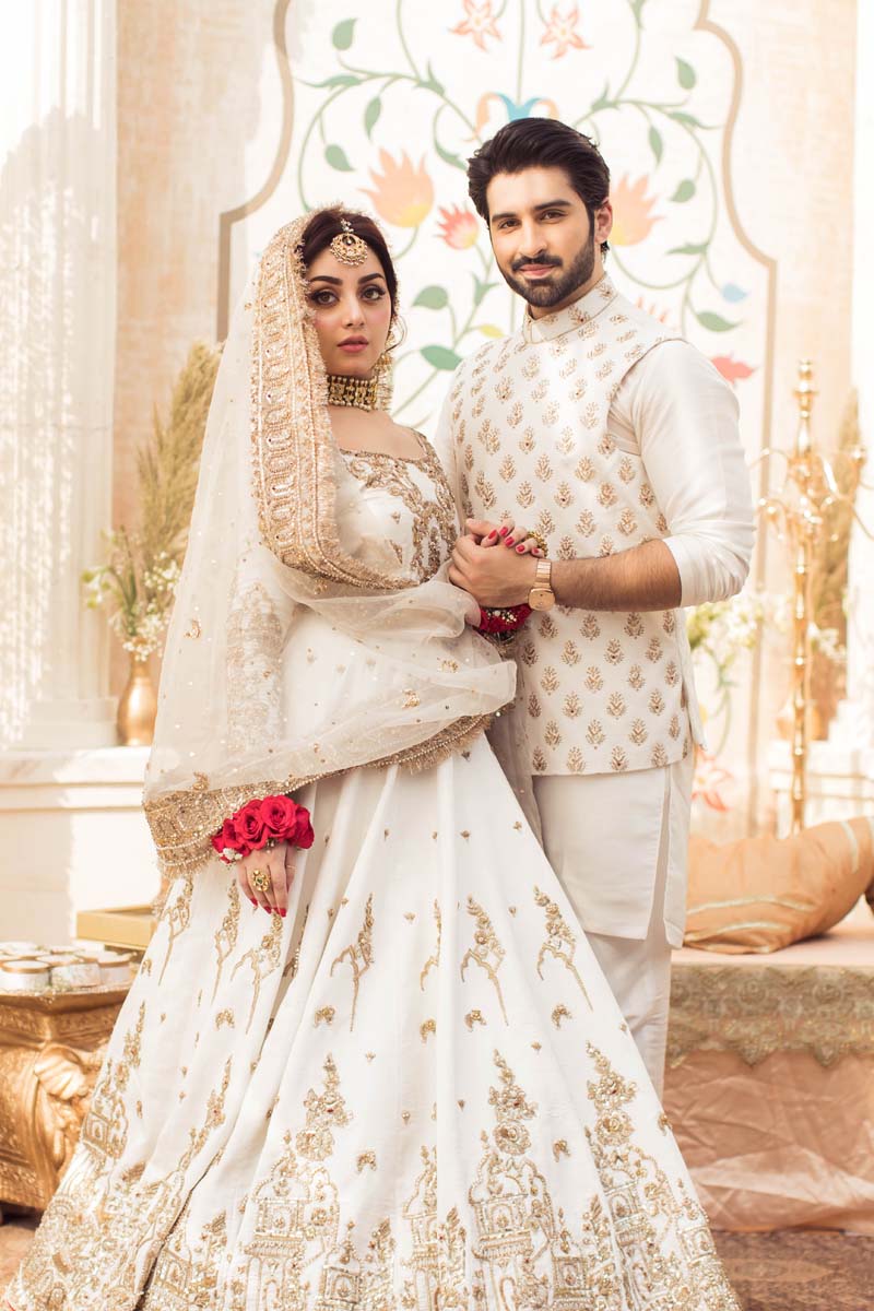 Ivory Embellished Raw Silk Bridal Maxi (2-Piece) - Image 8