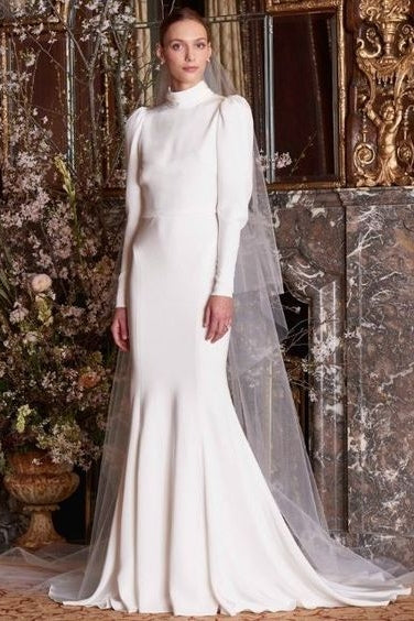 Pakistani Ivory Satin A-Line Wedding Gown (2-Piece) - Image 2