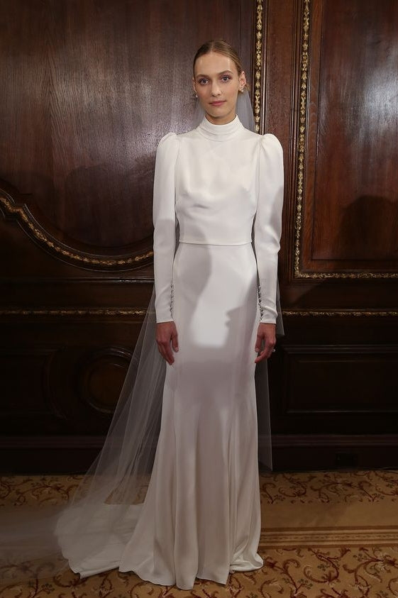 Pakistani Ivory Satin A-Line Wedding Gown (2-Piece) - Image 3