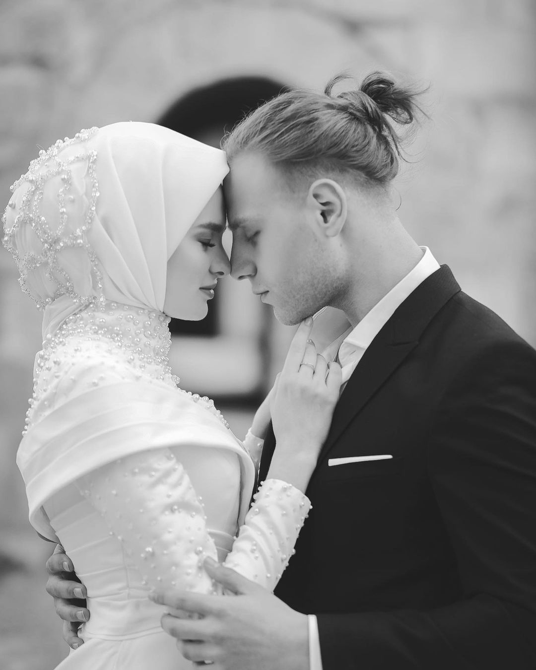 Pakistani Ivory Pearl & Crystal Satin Bridal Gown (1-Pc) - Image 6