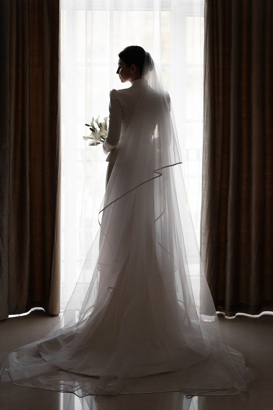 Ivory Satin Sheath Bridal Gown (1-Pc) - Image 10