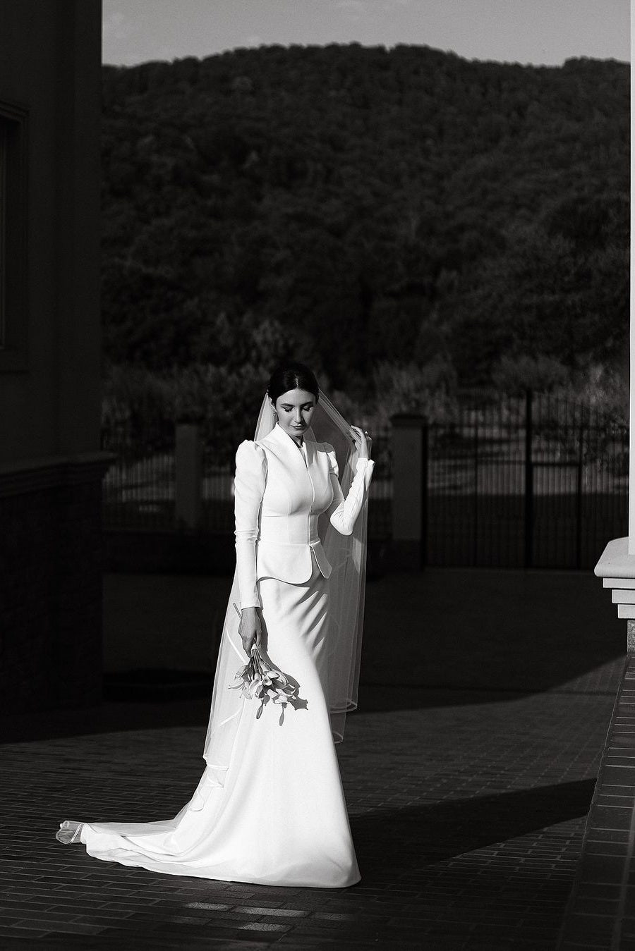 Ivory Satin Sheath Bridal Gown (1-Pc) - Image 5