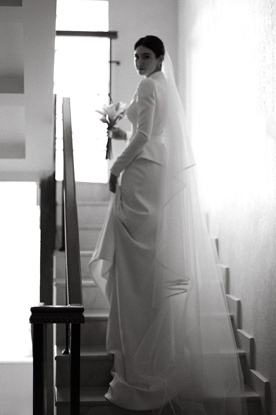 Ivory Satin Sheath Bridal Gown (1-Pc) - Image 7