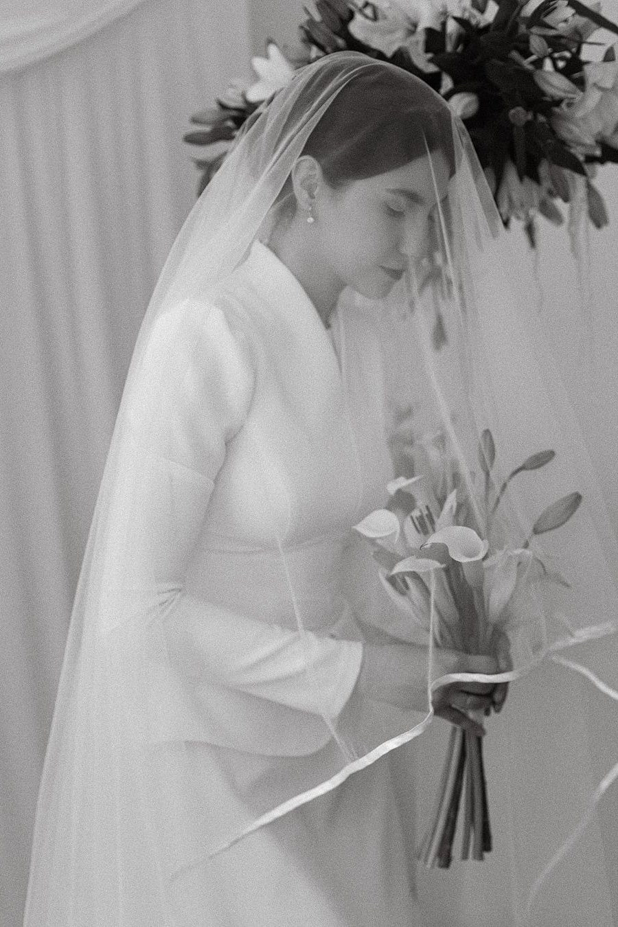 Ivory Satin Sheath Bridal Gown (1-Pc) - Image 9