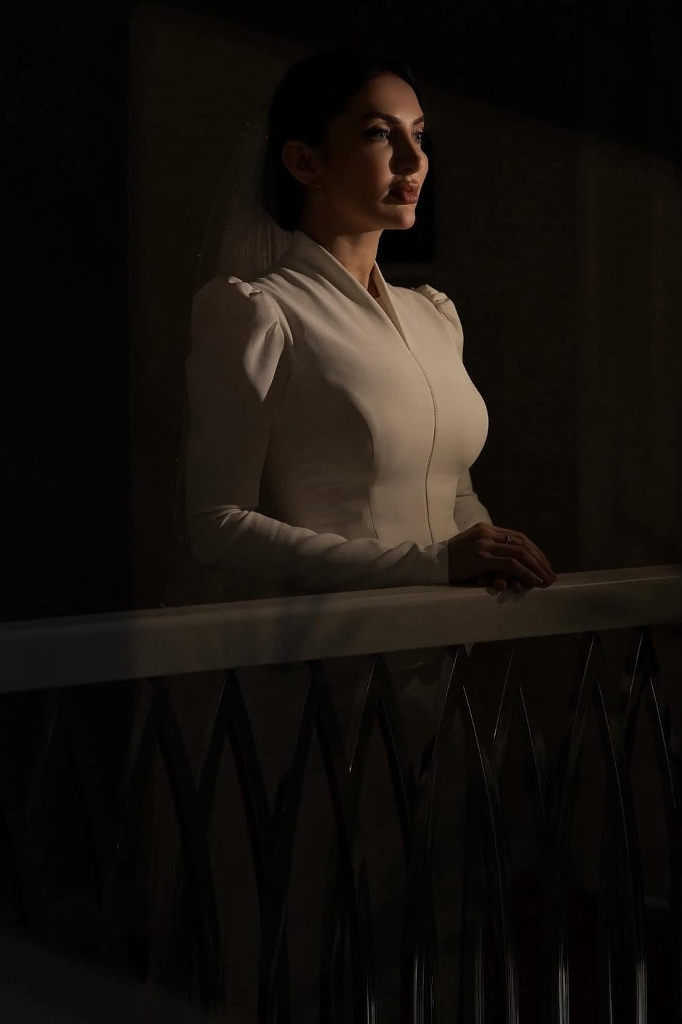 Ivory Satin A-Line Bridal Gown (2-Piece) - Image 2