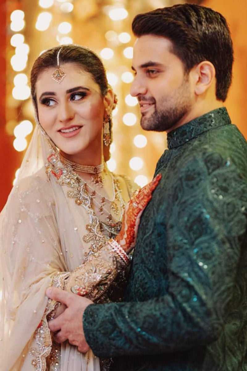 Pakistani Ivory Hand-Embellished Silk Bridal Maxi (2-Piece) - Image 1