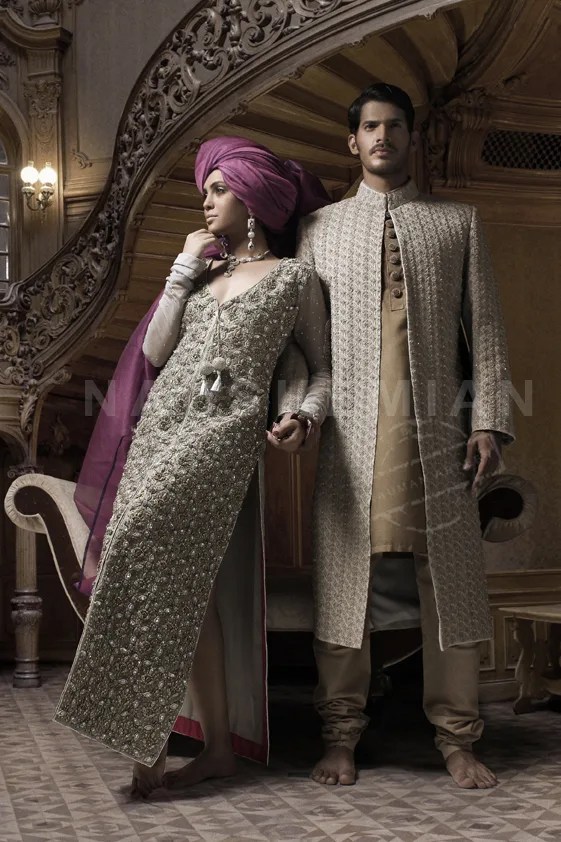 Ivory Woven Silk-Blend Jacquard Sherwani (3-Piece) - Image 2