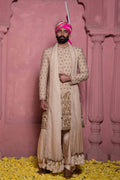 Ivory Zardozi Tropical Fabric Sherwani (3-Piece) - Image 11