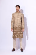 Ivory Zardozi Tropical Fabric Sherwani (3-Piece) - Image 2