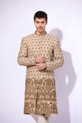 Ivory Zardozi Tropical Fabric Sherwani (3-Piece) - Image 3