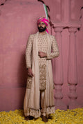 Ivory Zardozi Tropical Fabric Sherwani (3-Piece) - Image 8