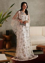 Pakistani Ivory Hand-Embellished Net Kaftan (2-Piece) - Image 2