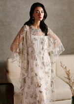 Pakistani Ivory Hand-Embellished Net Kaftan (2-Piece) - Image 3