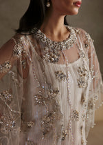Pakistani Ivory Hand-Embellished Net Kaftan (2-Piece) - Image 4
