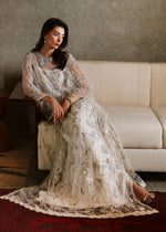 Pakistani Ivory Hand-Embellished Net Kaftan (2-Piece) - Image 6