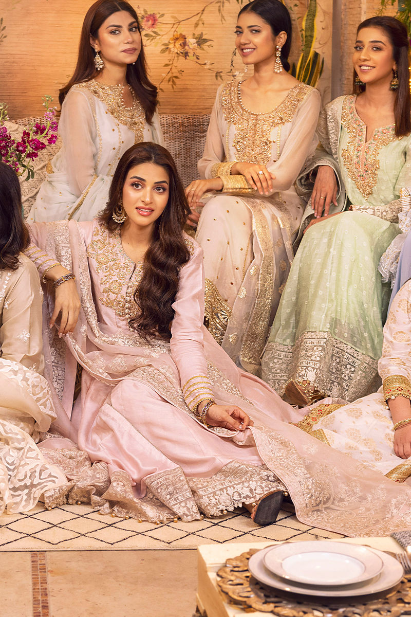 Ivory Handworked Chiffon Kalidaar (3-Piece) - Image 6