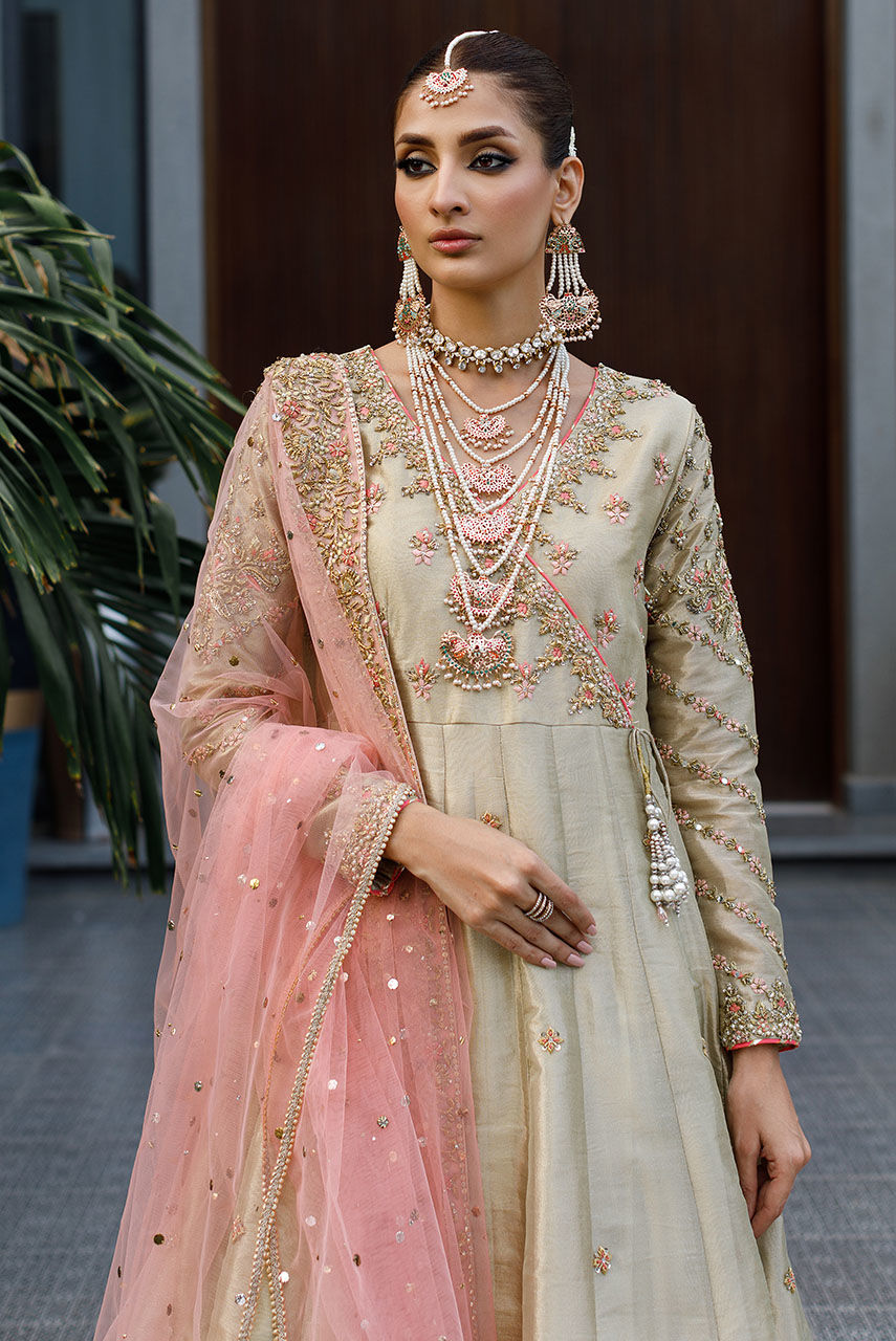 Ivory Embroidered Lamé Kalidar Dress (3-Piece) - Image 2