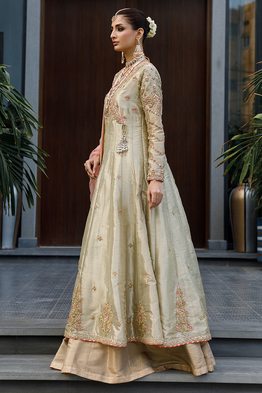 Ivory Embroidered Lamé Kalidar Dress (3-Piece) - Image 5