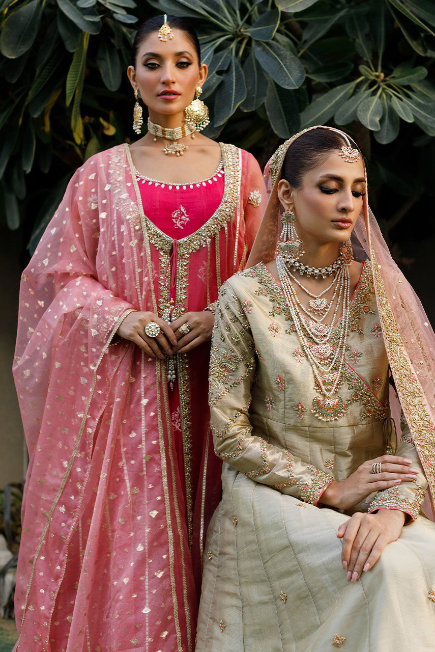 Ivory Embroidered Lamé Kalidar Dress (3-Piece) - Image 8