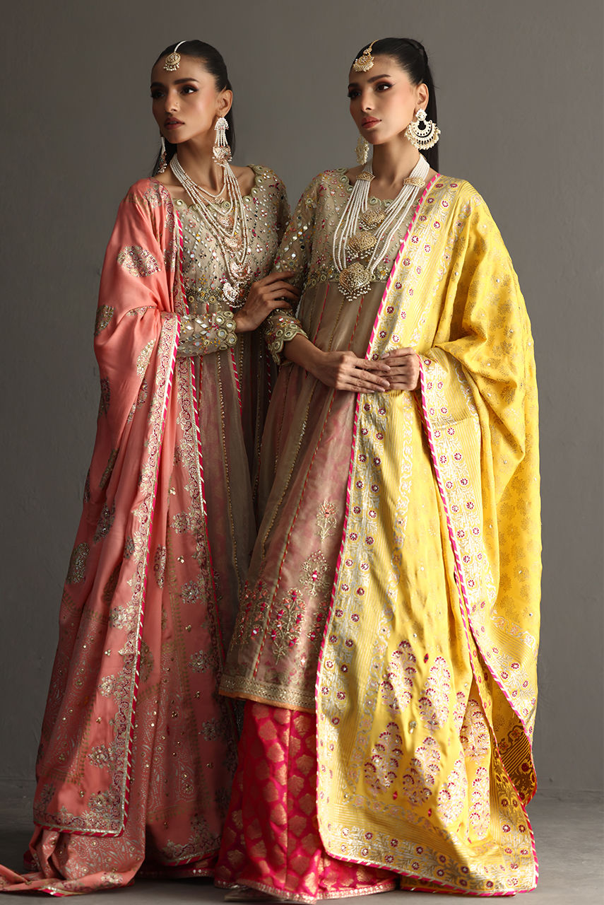 Ivory Embroidered Maisori Kalidaar Dress (3-Piece) - Image 9