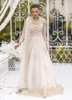 Pakistani Ivory Embellished Net Kalidaar with Zari Lehnga (3-Piece) - Image 7
