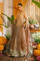 Pakistani Pastel Zardozi Gota Net Kalidar Dress (2-Piece) - Image 10