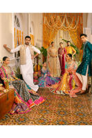 Pakistani Pastel Zardozi Gota Net Kalidar Dress (2-Piece) - Image 17