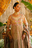 Pakistani Pastel Zardozi Gota Net Kalidar Dress (2-Piece) - Image 4